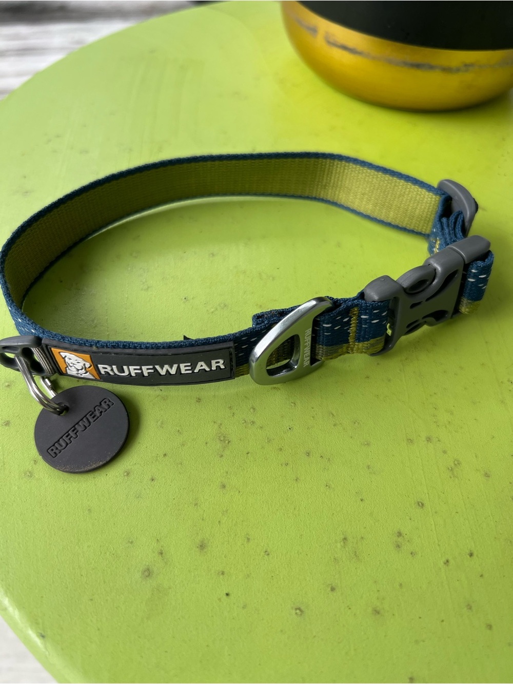 Ruffwear Two-Tone Blue and Lime Dog Collar
